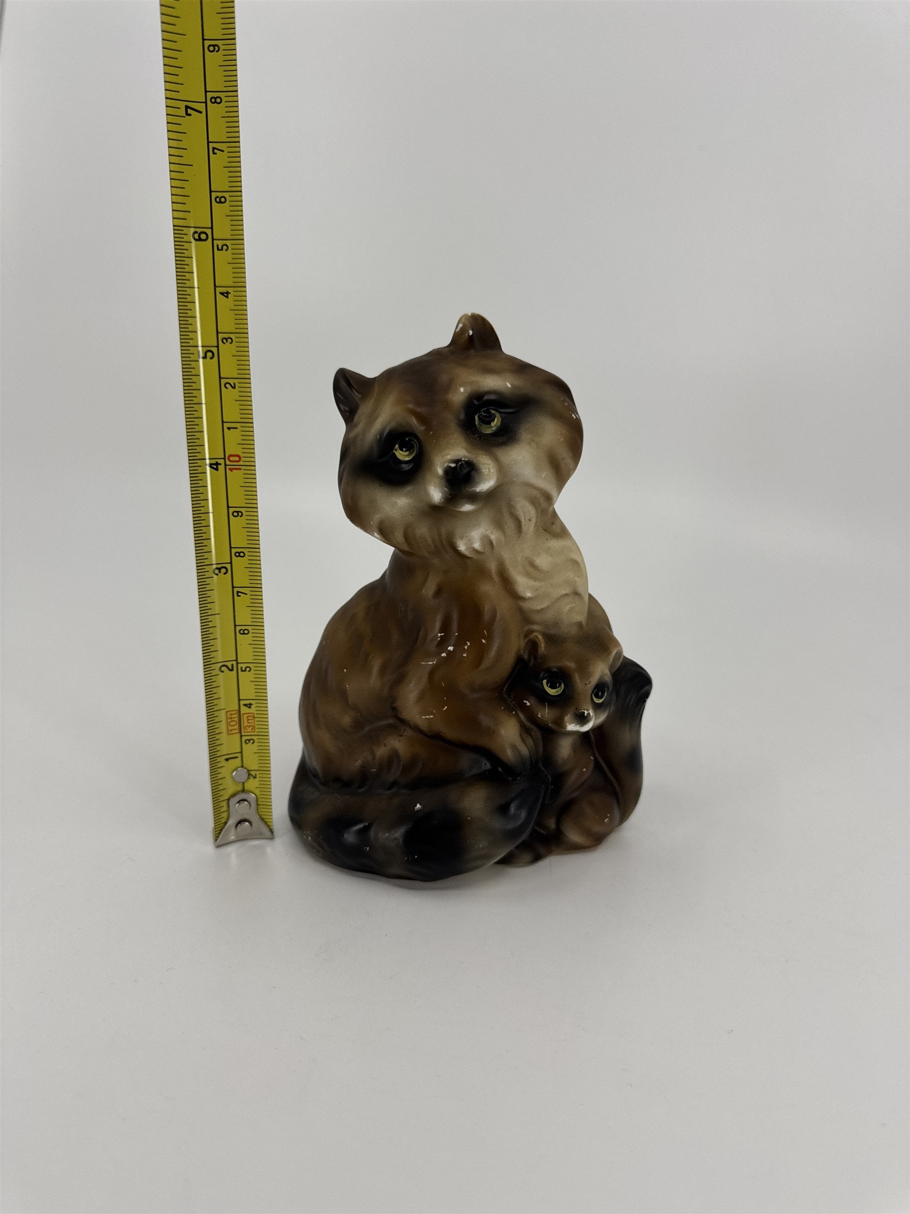 Vintage Mom and Baby Racoons Figurine Made in Japan A-199 Porcelain Figurines