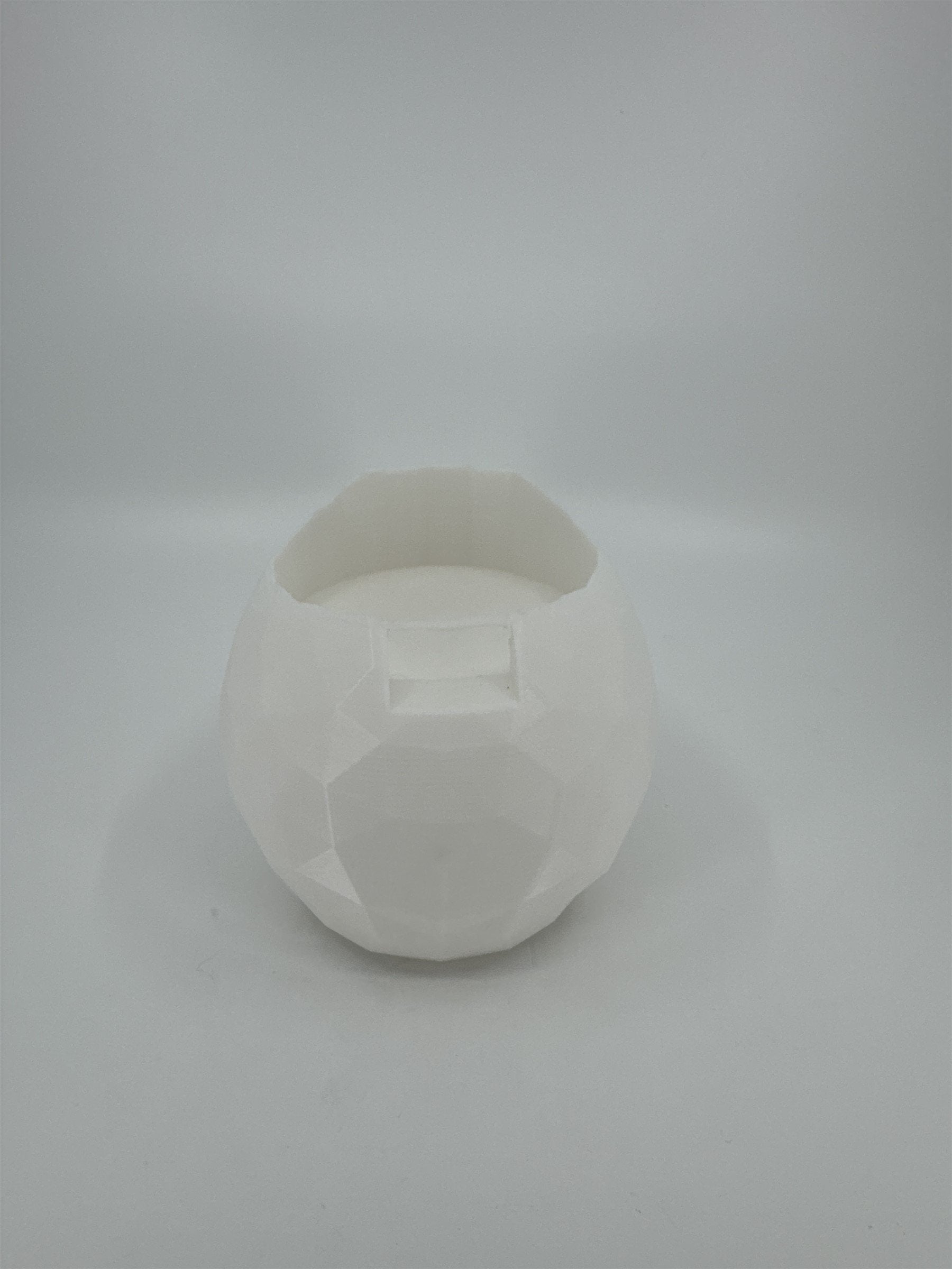 White 3D Printed Human Skull Amazon Echo Dot Holder Display Halloween