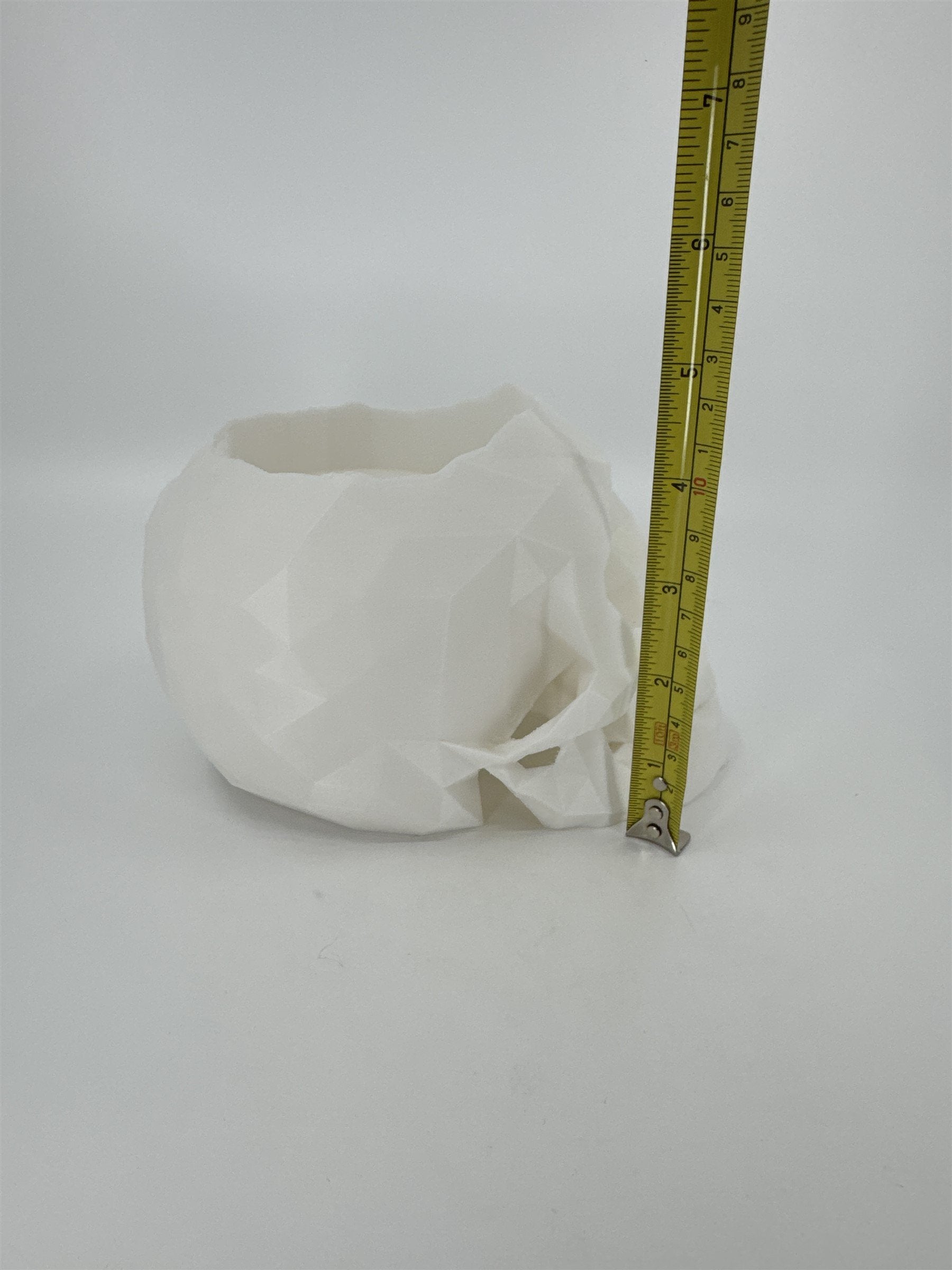 White 3D Printed Human Skull Amazon Echo Dot Holder Display Halloween