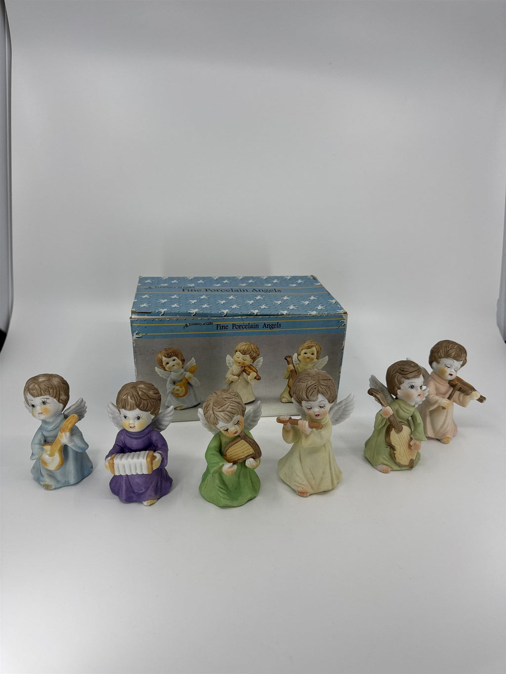 Vintage A Treasury of Gifts Fine Porcelain Angels Artmark Collection Instruments