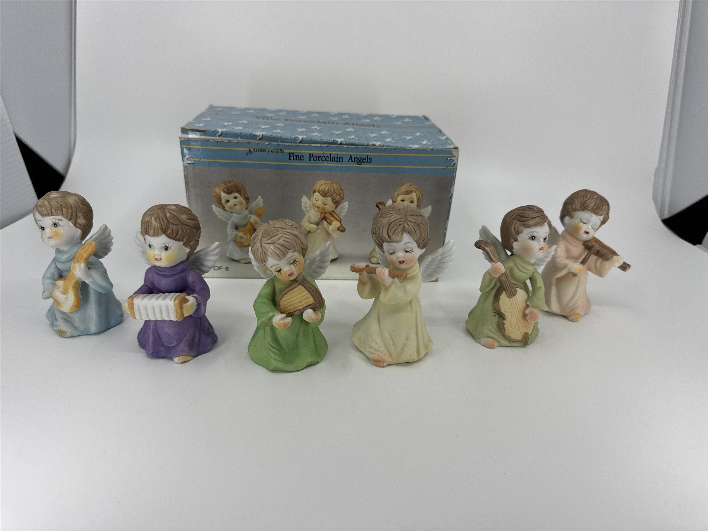 Vintage A Treasury of Gifts Fine Porcelain Angels Artmark Collection Instruments
