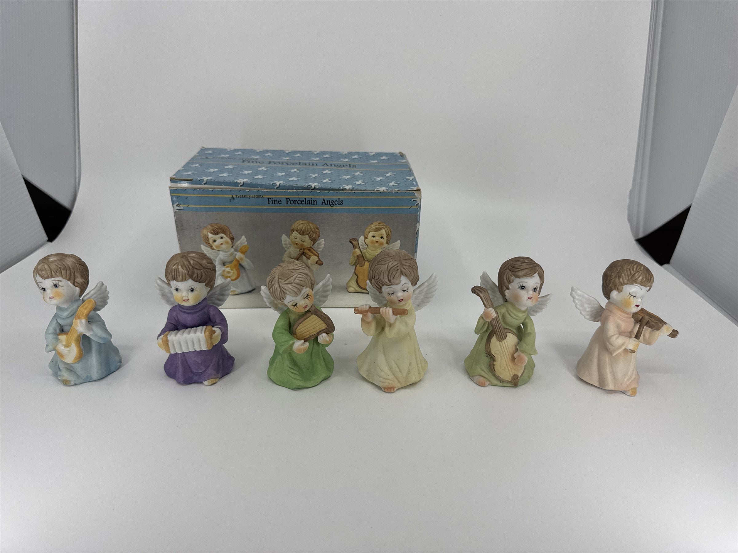 Vintage A Treasury of Gifts Fine Porcelain Angels Artmark Collection Instruments