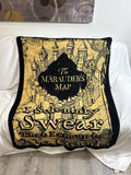 Harry Potter Marauder's Map Throw Blanket Northwest Black and Gold 48x60