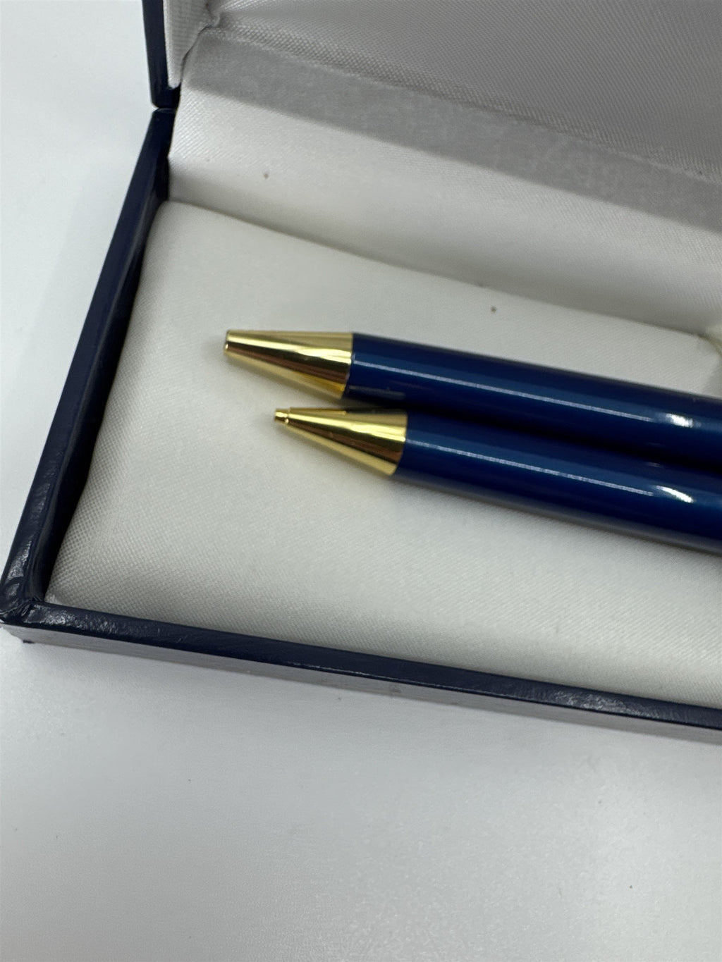 Vintage NOS Bill Blass Set of Mechanical Pencil and Ballpoint Ink Pen Royal Blue