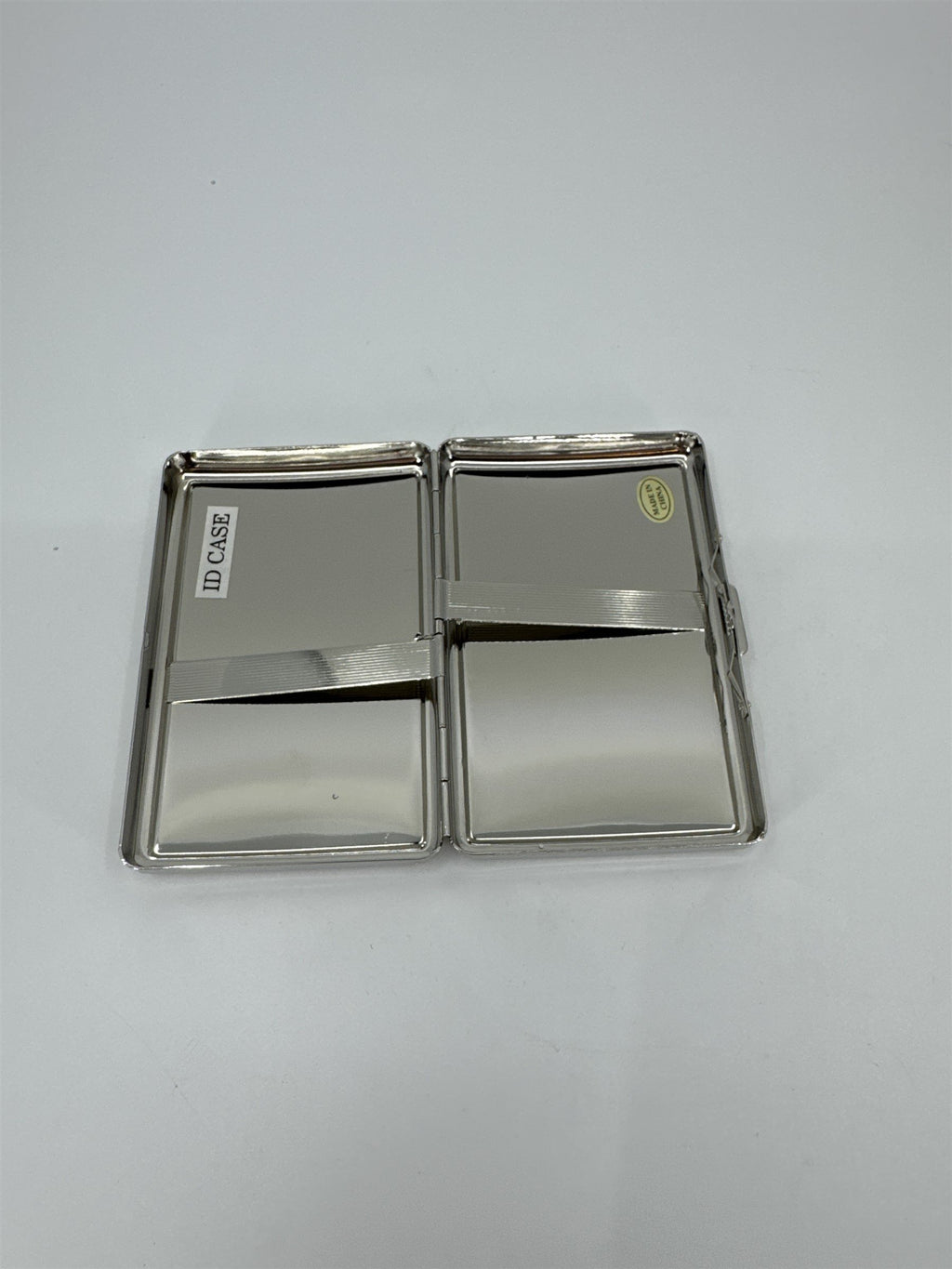New Metal Silver Glitter Sparkle Easy Open Cigarette Case ID Wallet Money