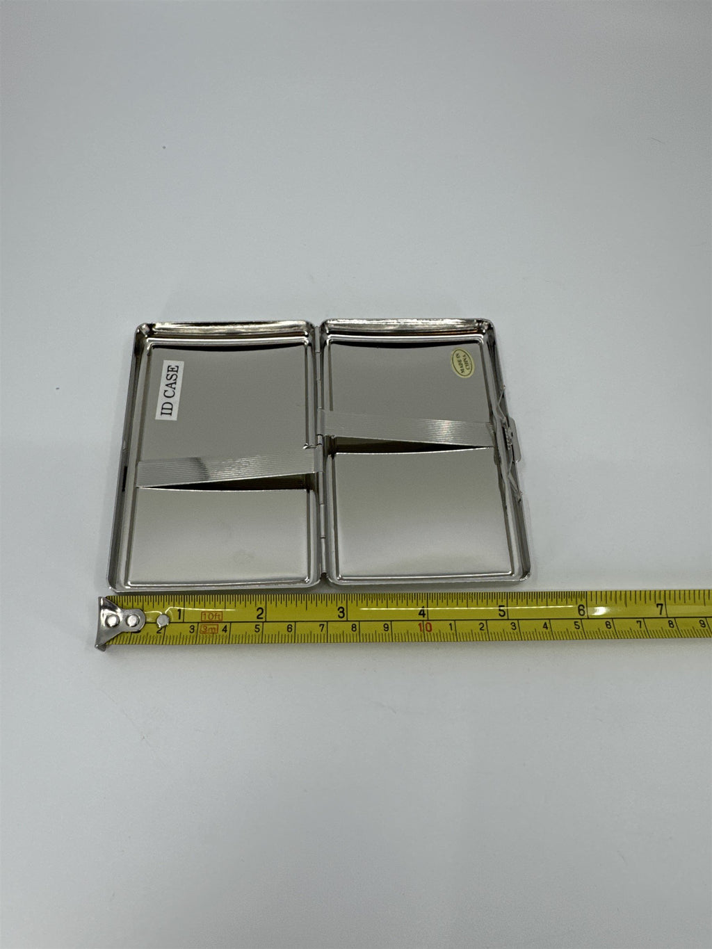 New Metal Silver Glitter Sparkle Easy Open Cigarette Case ID Wallet Money