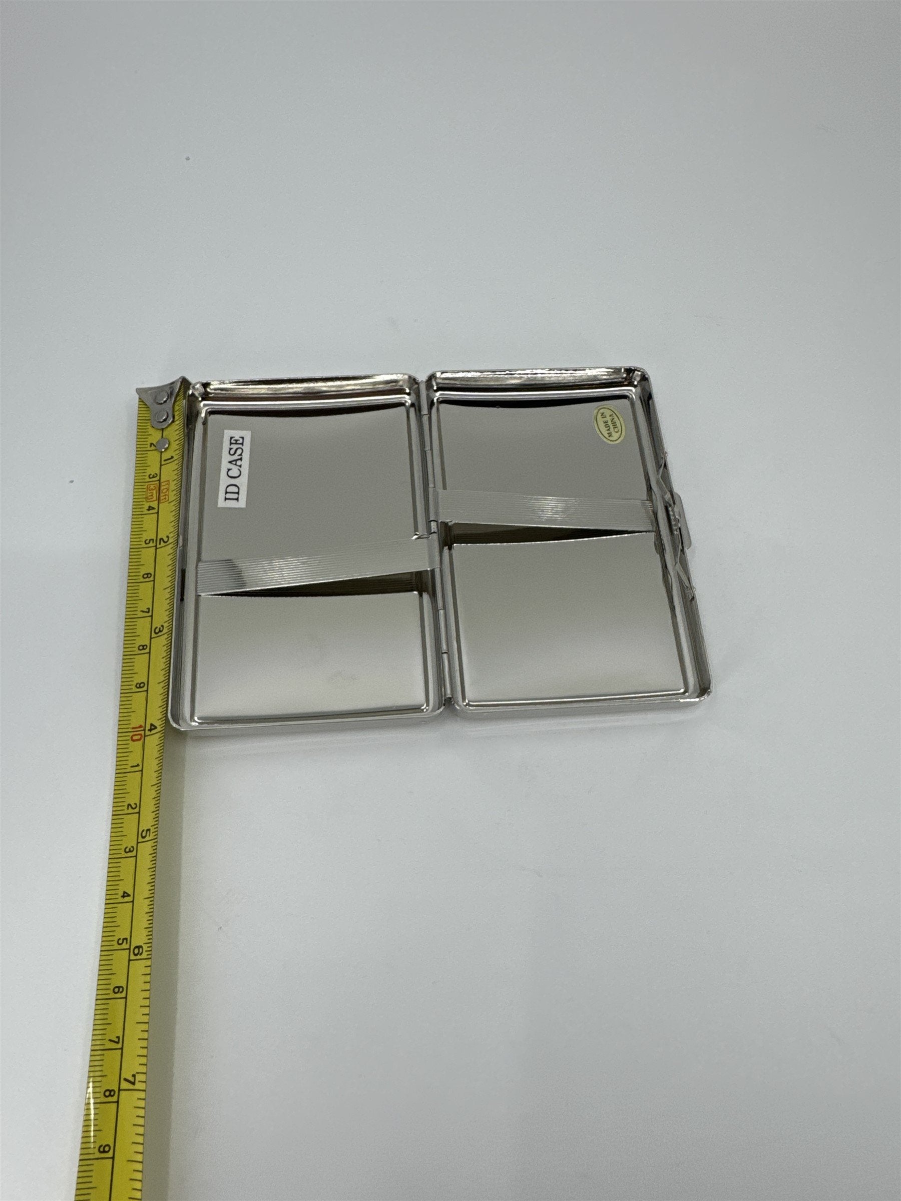 New Metal Silver Glitter Sparkle Easy Open Cigarette Case ID Wallet Money
