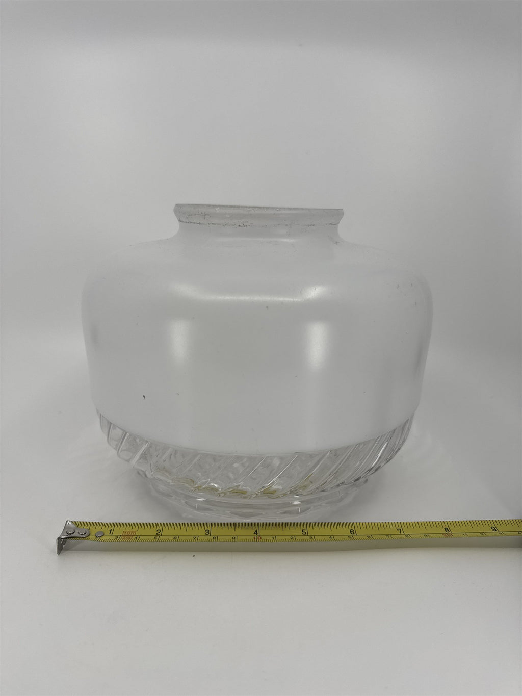 Vintage School House Milk Glass Swirl Bottom Light Shade Lamp Shade MCM Art Deco