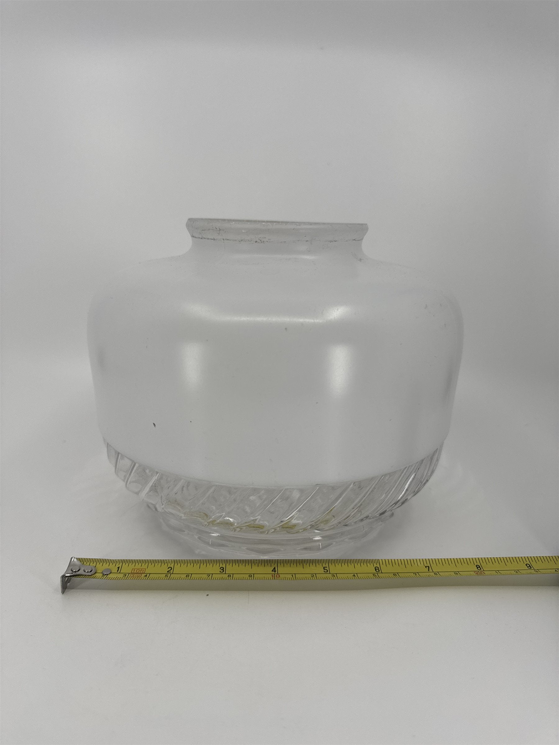 Vintage School House Milk Glass Swirl Bottom Light Shade Lamp Shade MCM Art Deco