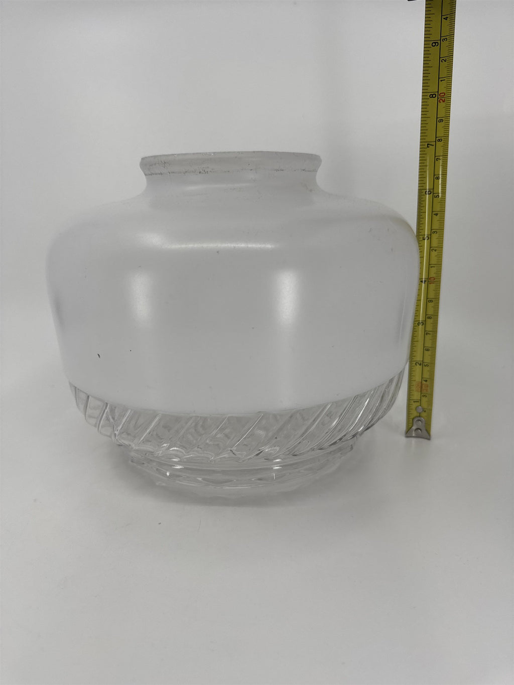 Vintage School House Milk Glass Swirl Bottom Light Shade Lamp Shade MCM Art Deco