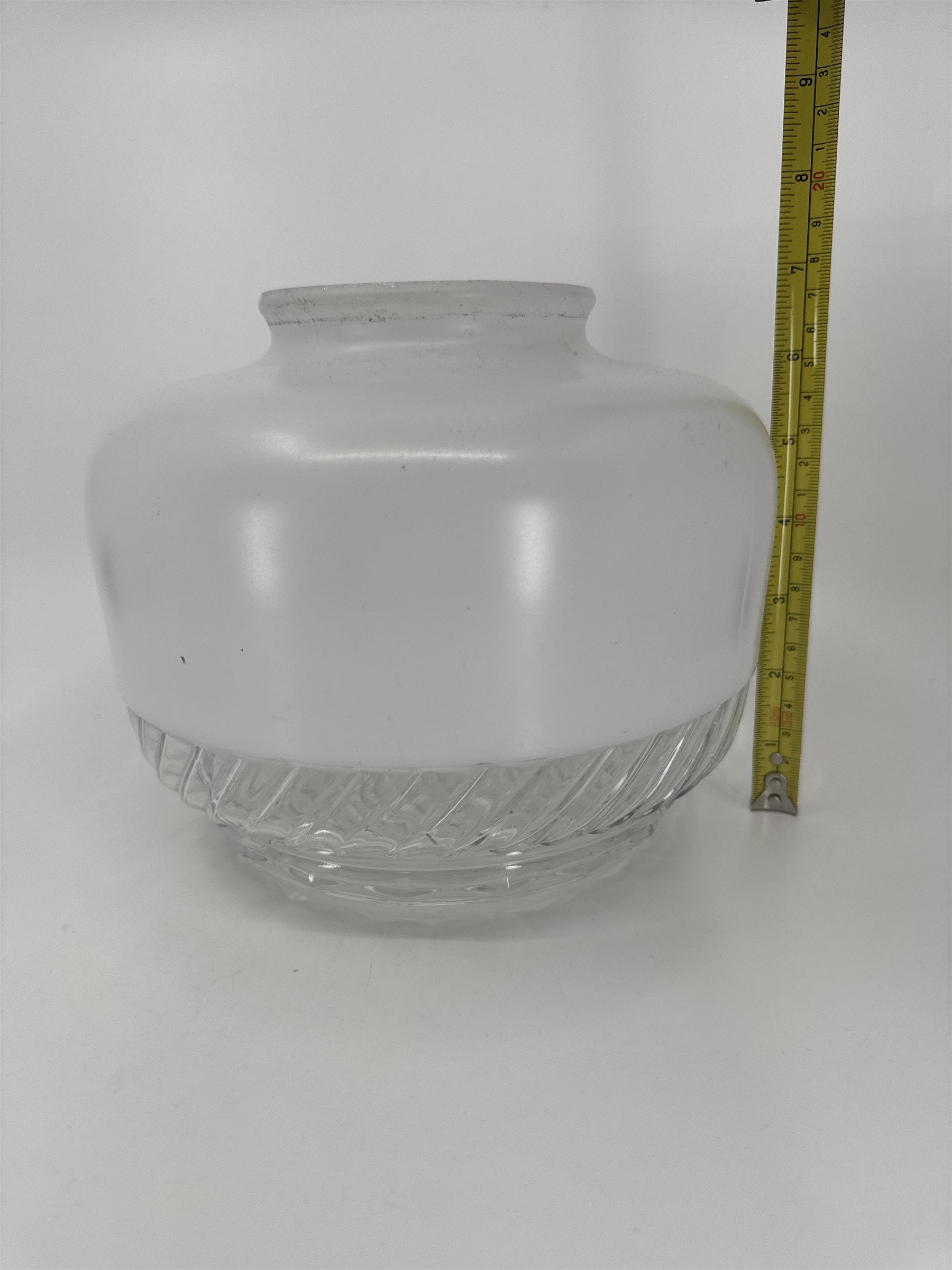 Vintage School House Milk Glass Swirl Bottom Light Shade Lamp Shade MCM Art Deco
