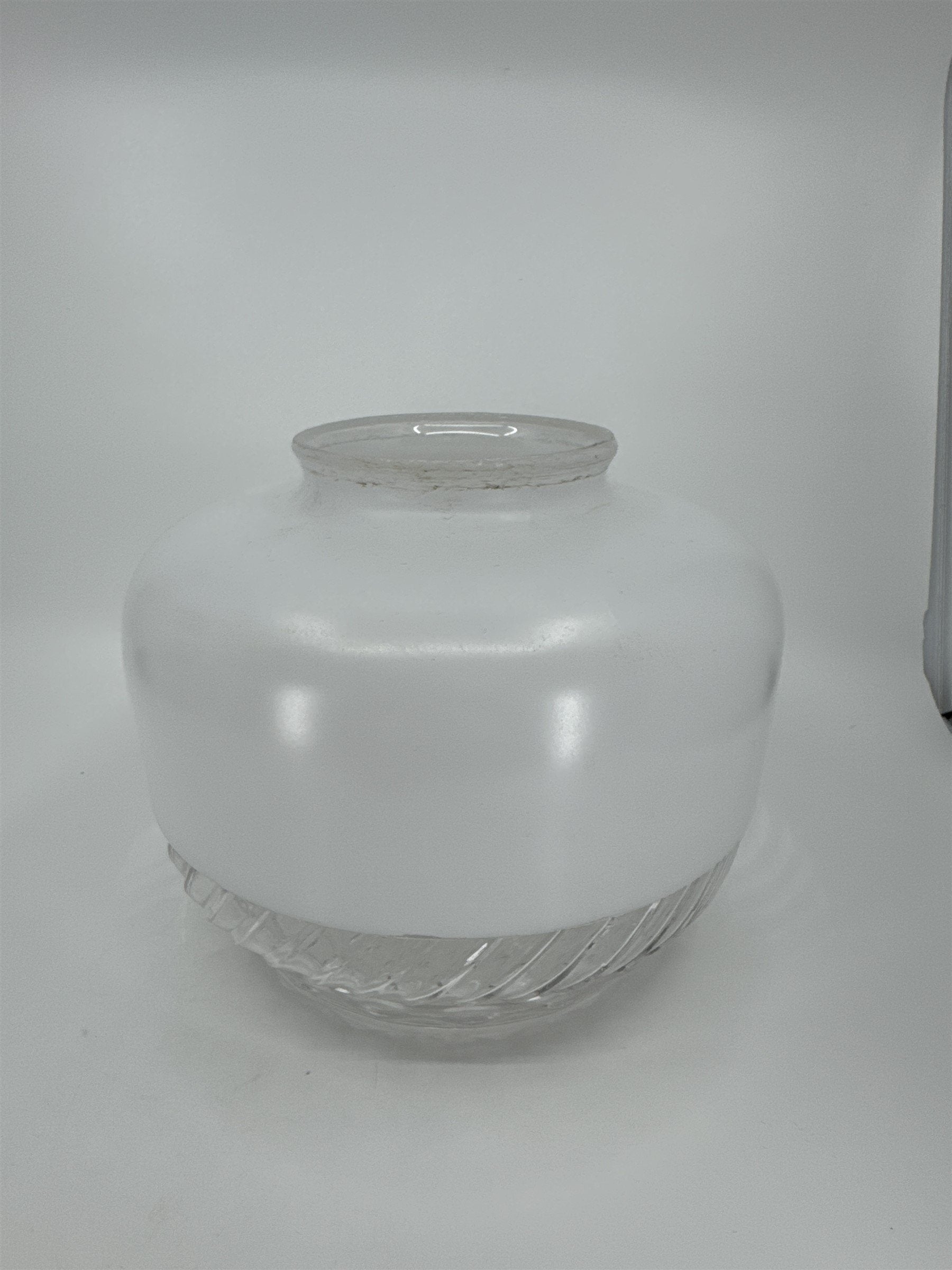 Vintage School House Milk Glass Swirl Bottom Light Shade Lamp Shade MCM Art Deco