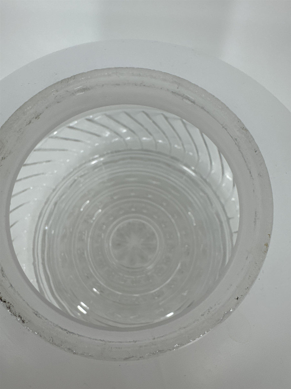 Vintage School House Milk Glass Swirl Bottom Light Shade Lamp Shade MCM Art Deco