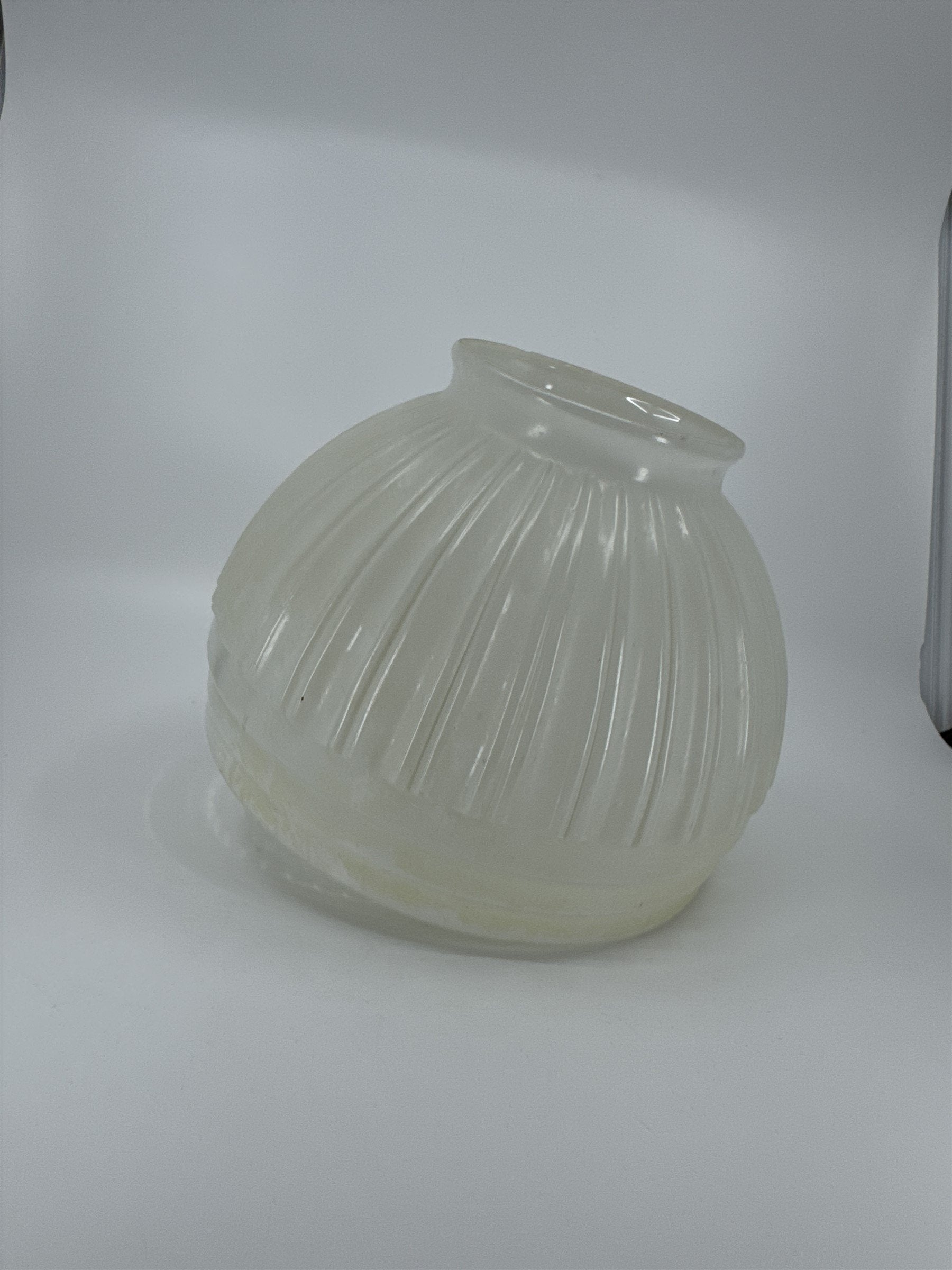 Vintage School House Milk Glass Swirl Bottom Light Shade Lamp Shade MCM Art Deco