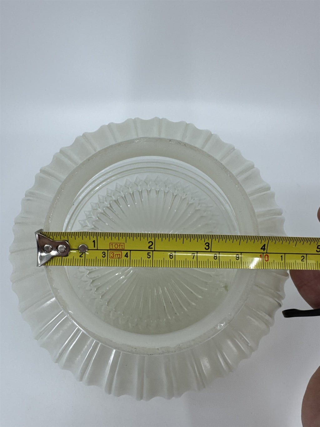 Vintage School House Milk Glass Swirl Bottom Light Shade Lamp Shade MCM Art Deco