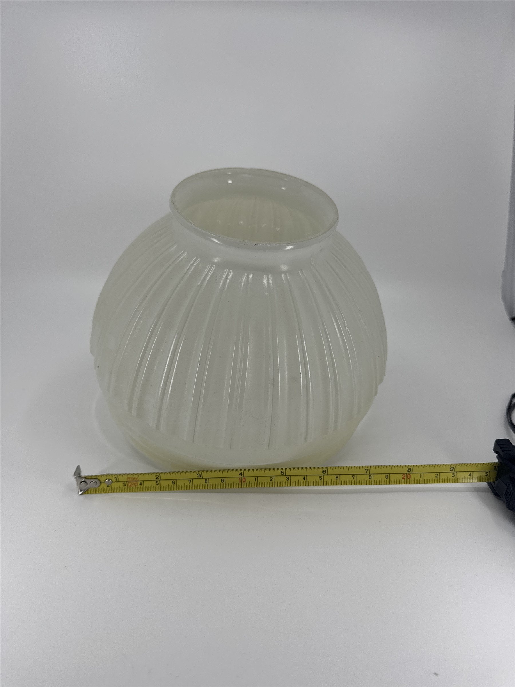 Vintage School House Milk Glass Swirl Bottom Light Shade Lamp Shade MCM Art Deco