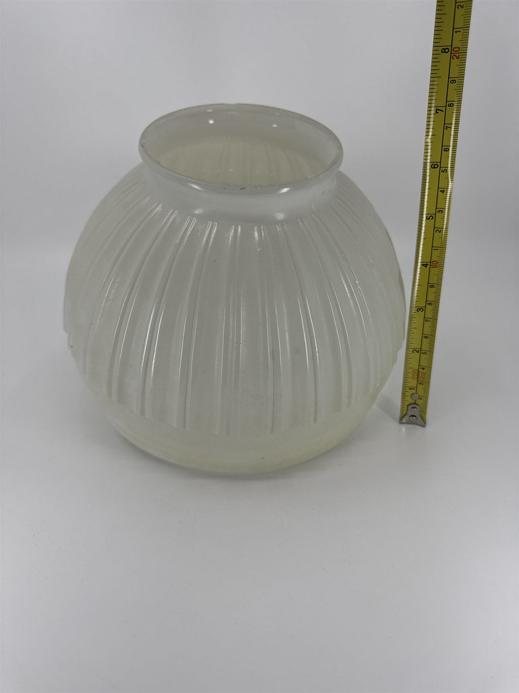 Vintage School House Milk Glass Swirl Bottom Light Shade Lamp Shade MCM Art Deco