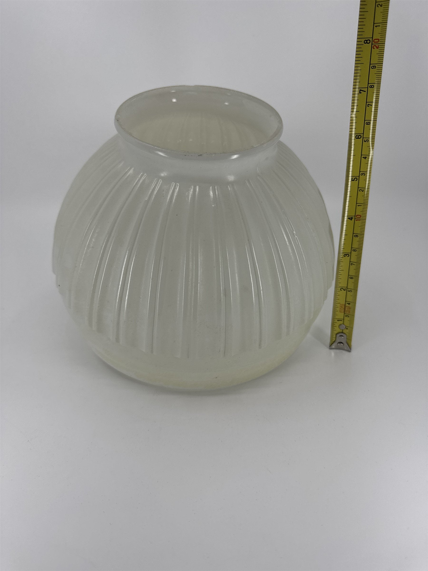 Vintage School House Milk Glass Swirl Bottom Light Shade Lamp Shade MCM Art Deco