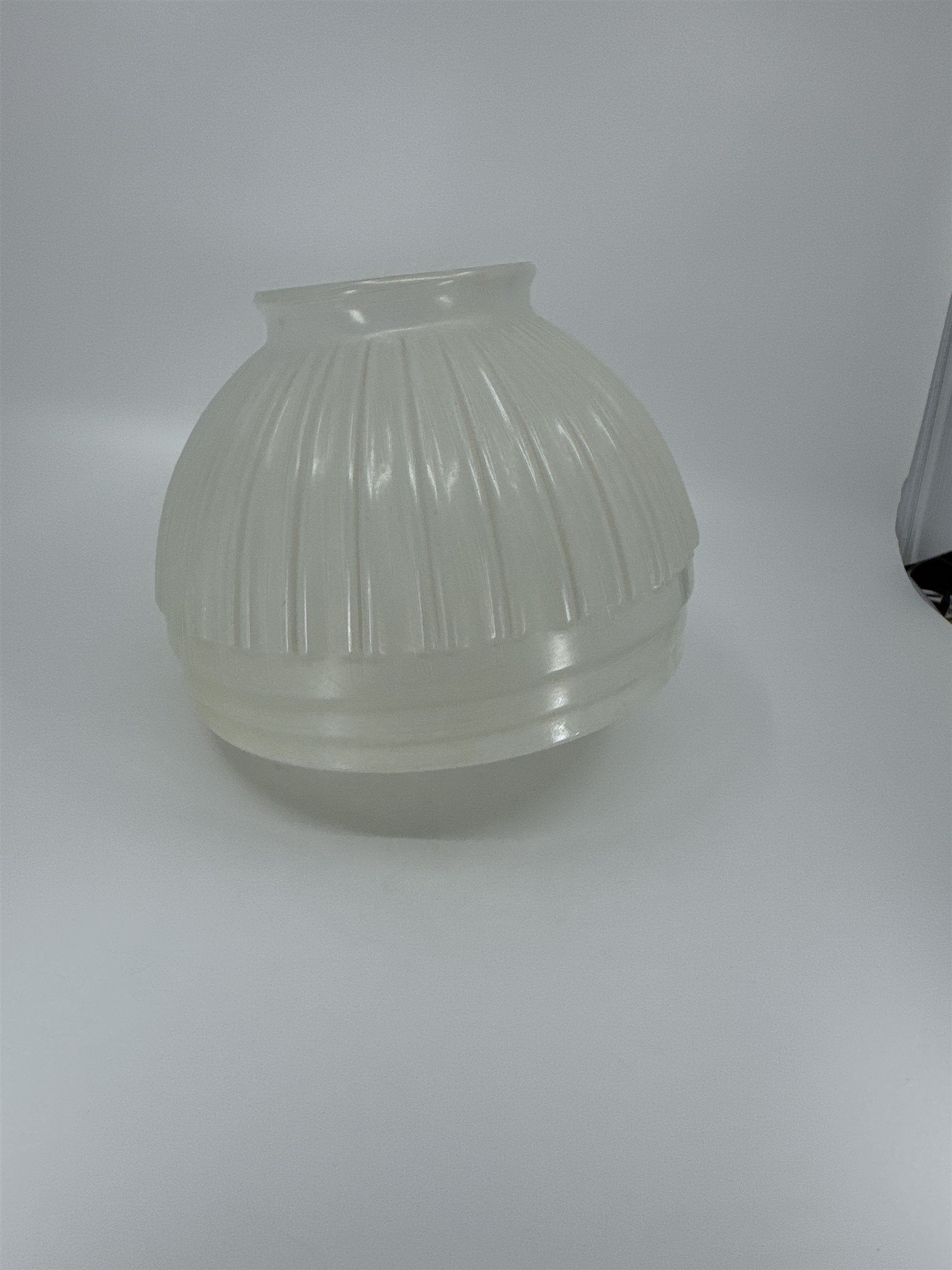 Vintage School House Milk Glass Swirl Bottom Light Shade Lamp Shade MCM Art Deco