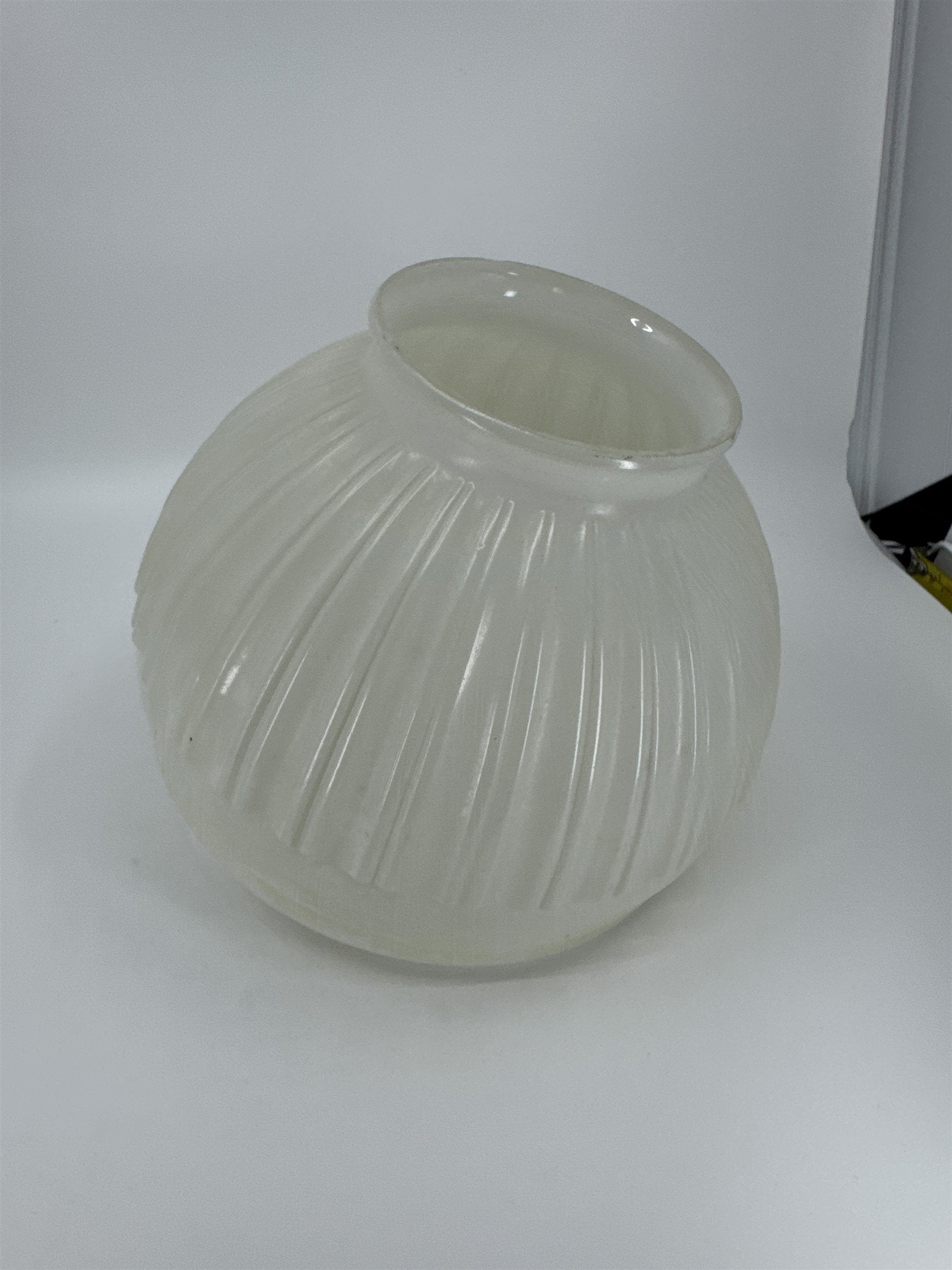 Vintage School House Milk Glass Swirl Bottom Light Shade Lamp Shade MCM Art Deco