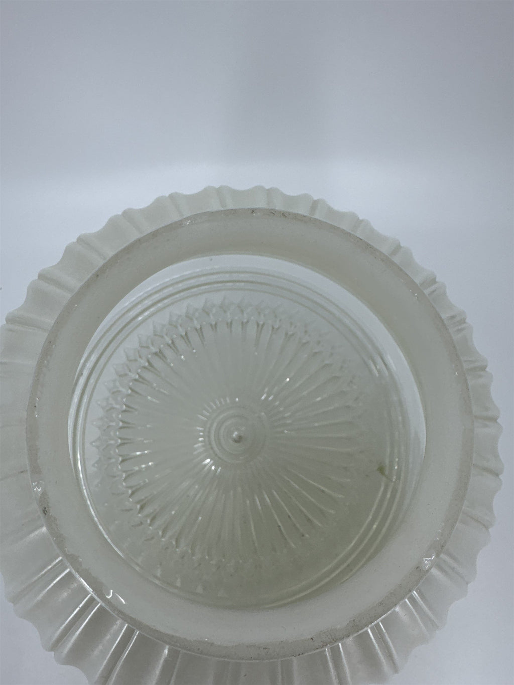 Vintage School House Milk Glass Swirl Bottom Light Shade Lamp Shade MCM Art Deco