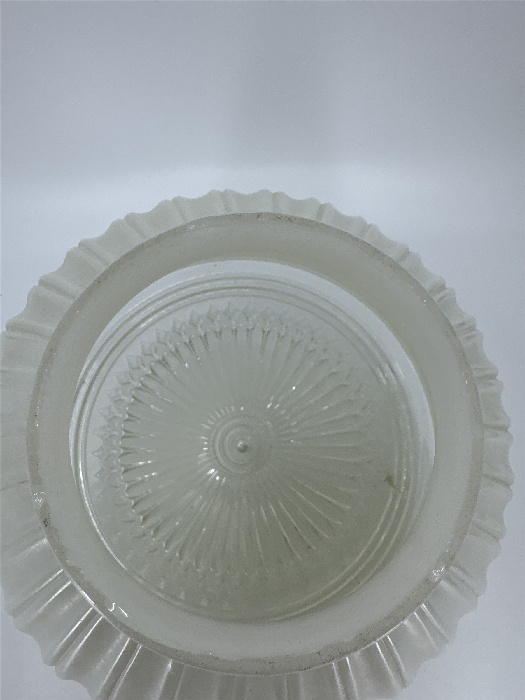 Vintage School House Milk Glass Swirl Bottom Light Shade Lamp Shade MCM Art Deco
