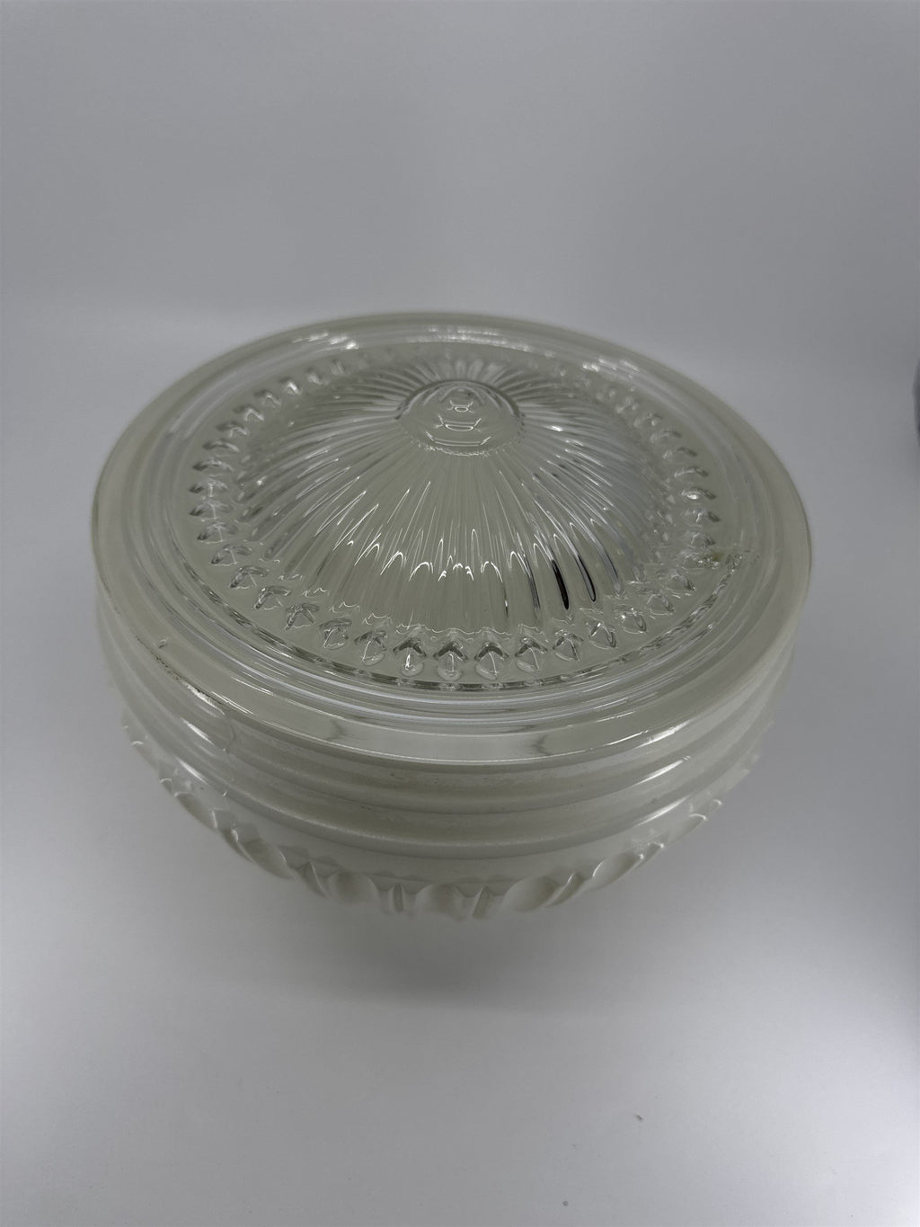Vintage School House Milk Glass Swirl Bottom Light Shade Lamp Shade MCM Art Deco