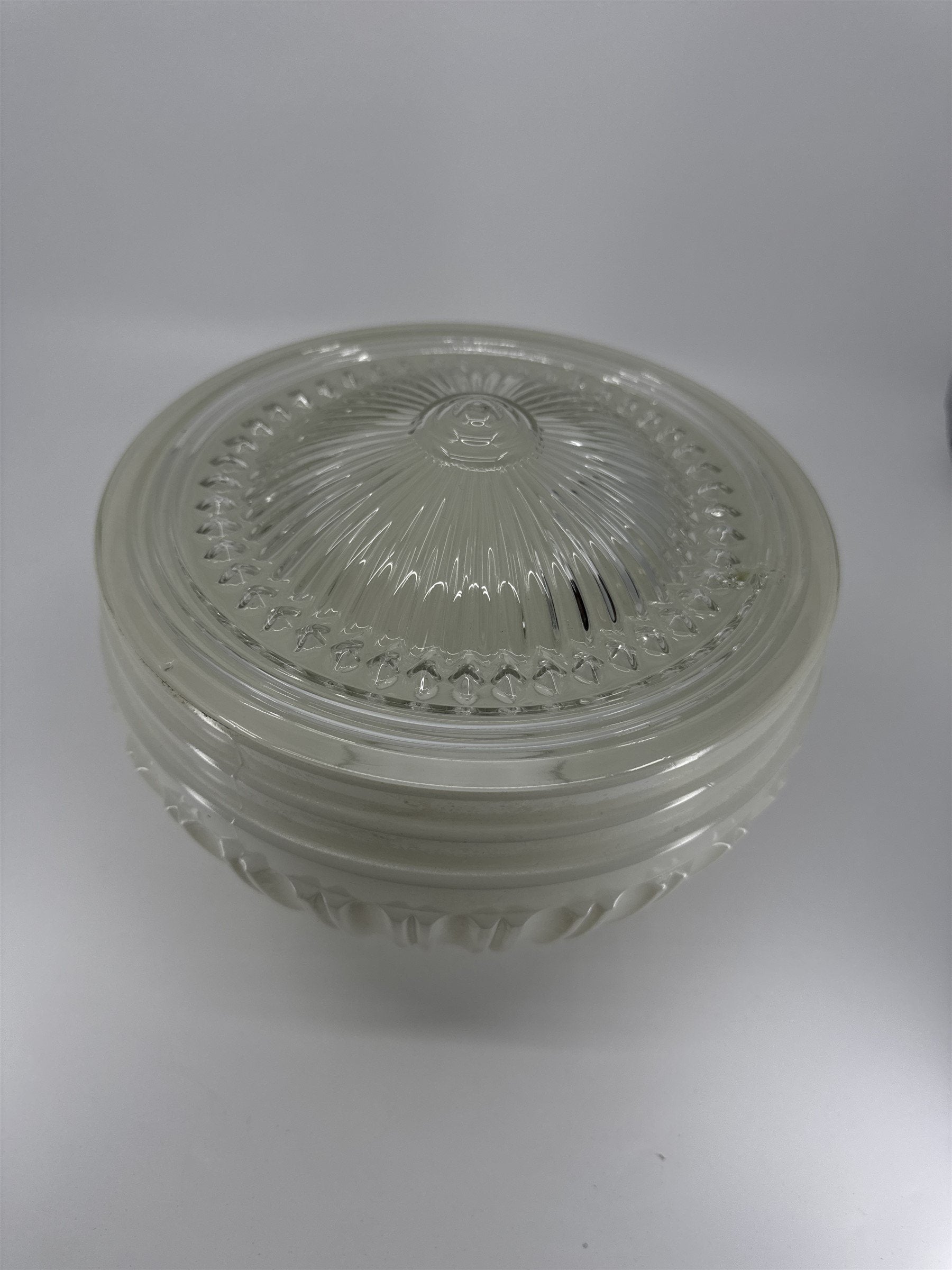 Vintage School House Milk Glass Swirl Bottom Light Shade Lamp Shade MCM Art Deco