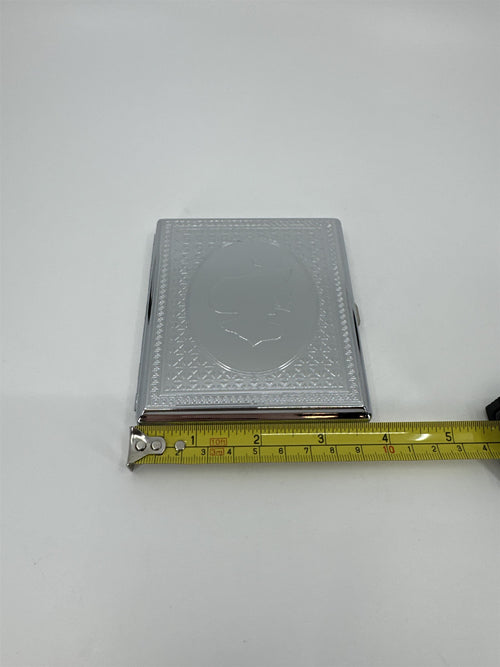 Gambler Cigarette Carrying Case Woman Smoking /w Bonnet Embossed Cigarette Case
