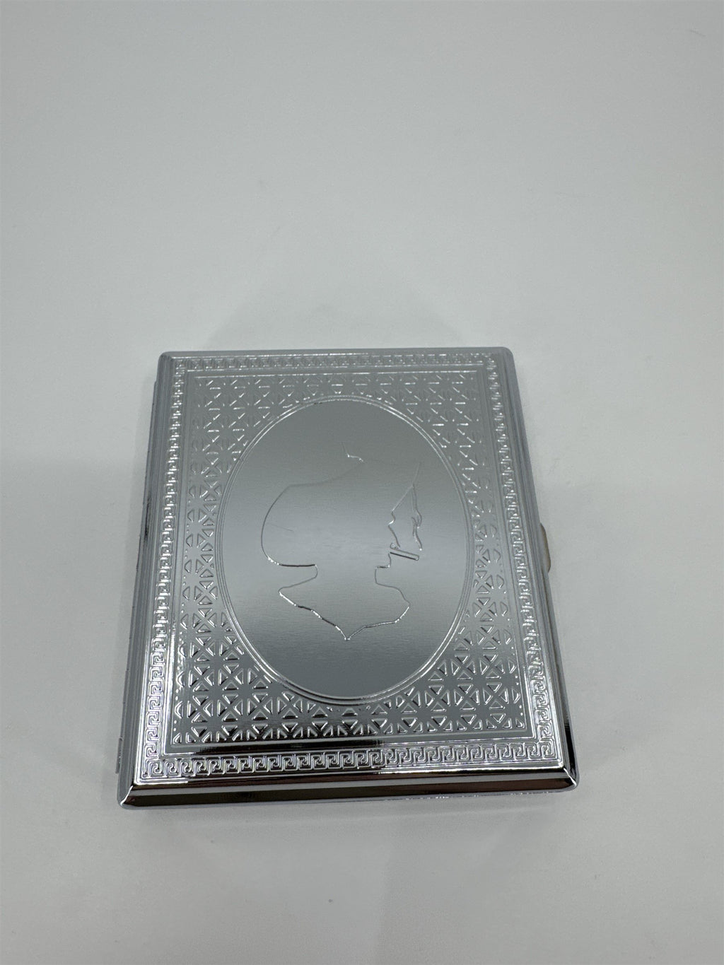 Gambler Cigarette Carrying Case Woman Smoking /w Bonnet Embossed Cigarette Case