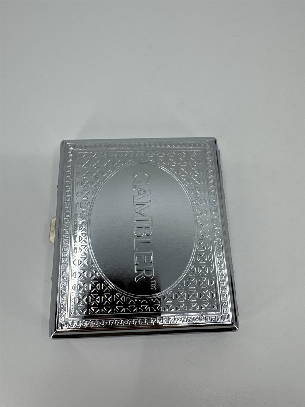 Gambler Cigarette Carrying Case Woman Smoking /w Bonnet Embossed Cigarette Case