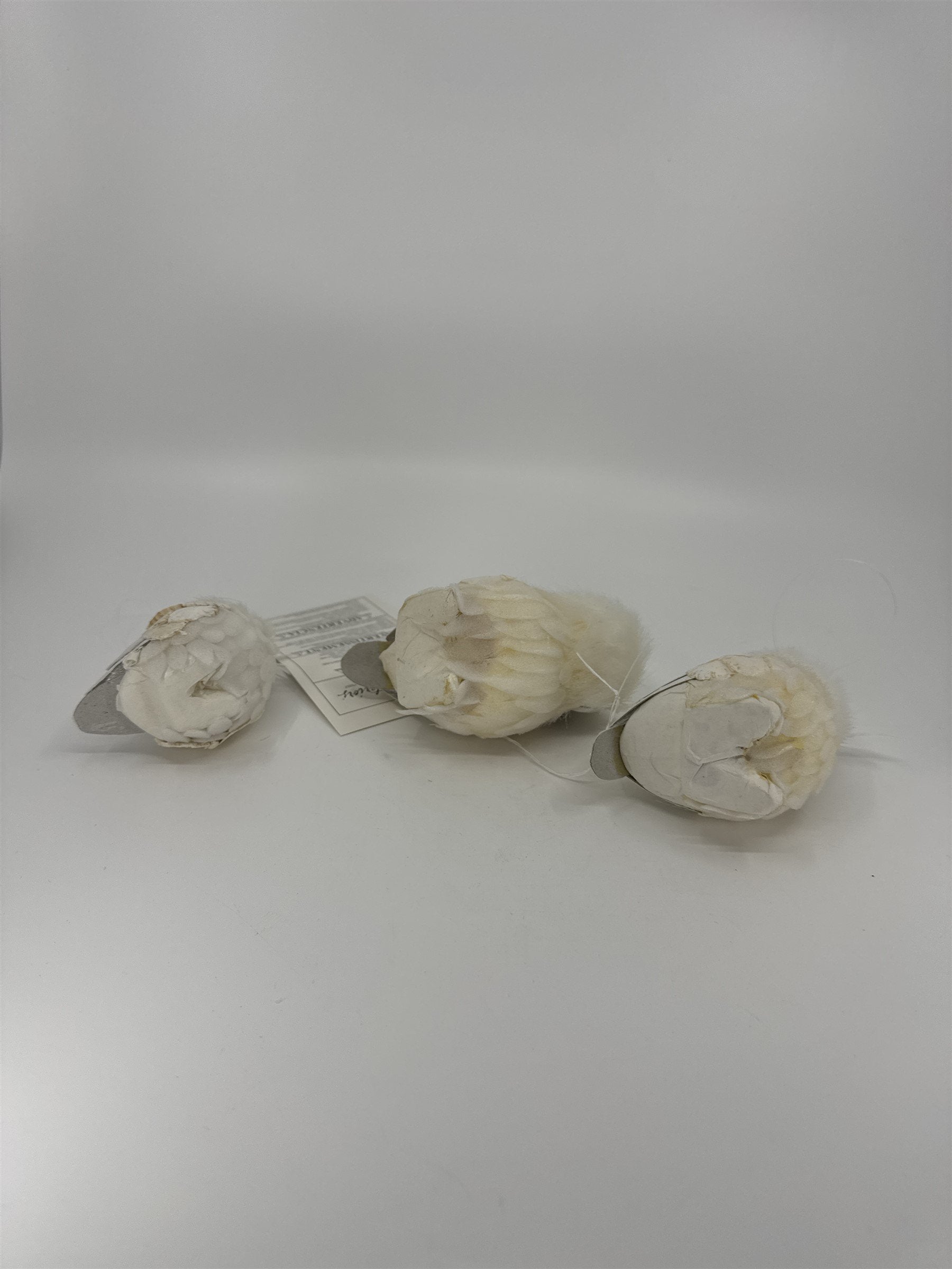 Vintage Home Interiors Set of 3 Decorative White Snowy Owl Ornaments #51141 NOS