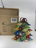 Home Interiors Metal Christmas Tree Candle Holder With Bells and Glass 59151 NOS
