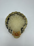 Vtg Handmade Resin Candy Dish Preserved Crab Moss Sea Shells Ocean Decor