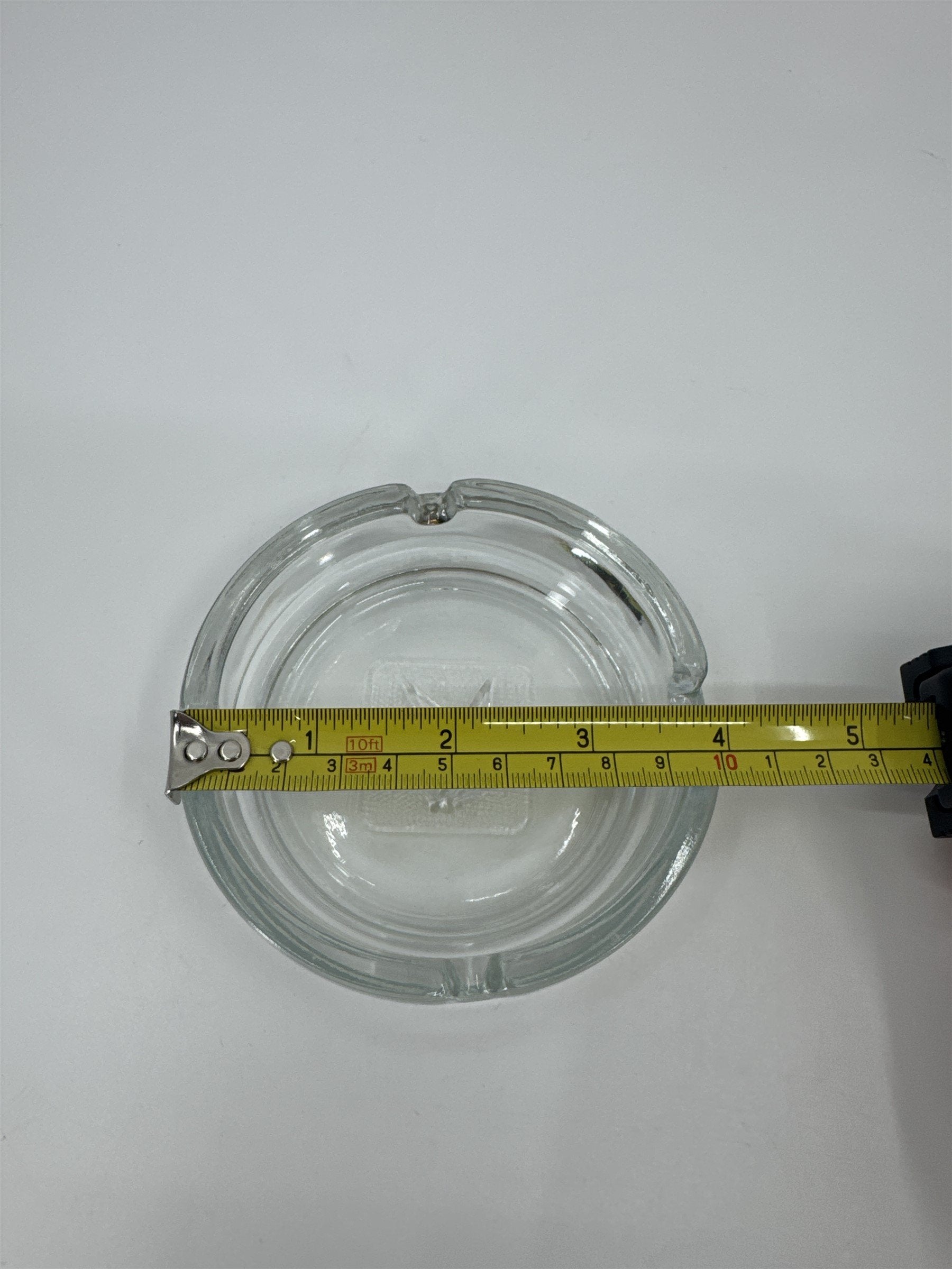Playboy Bunny Ashtray Embossed Logo Clear Glass 4" Diameter Vintage Ashtray for4