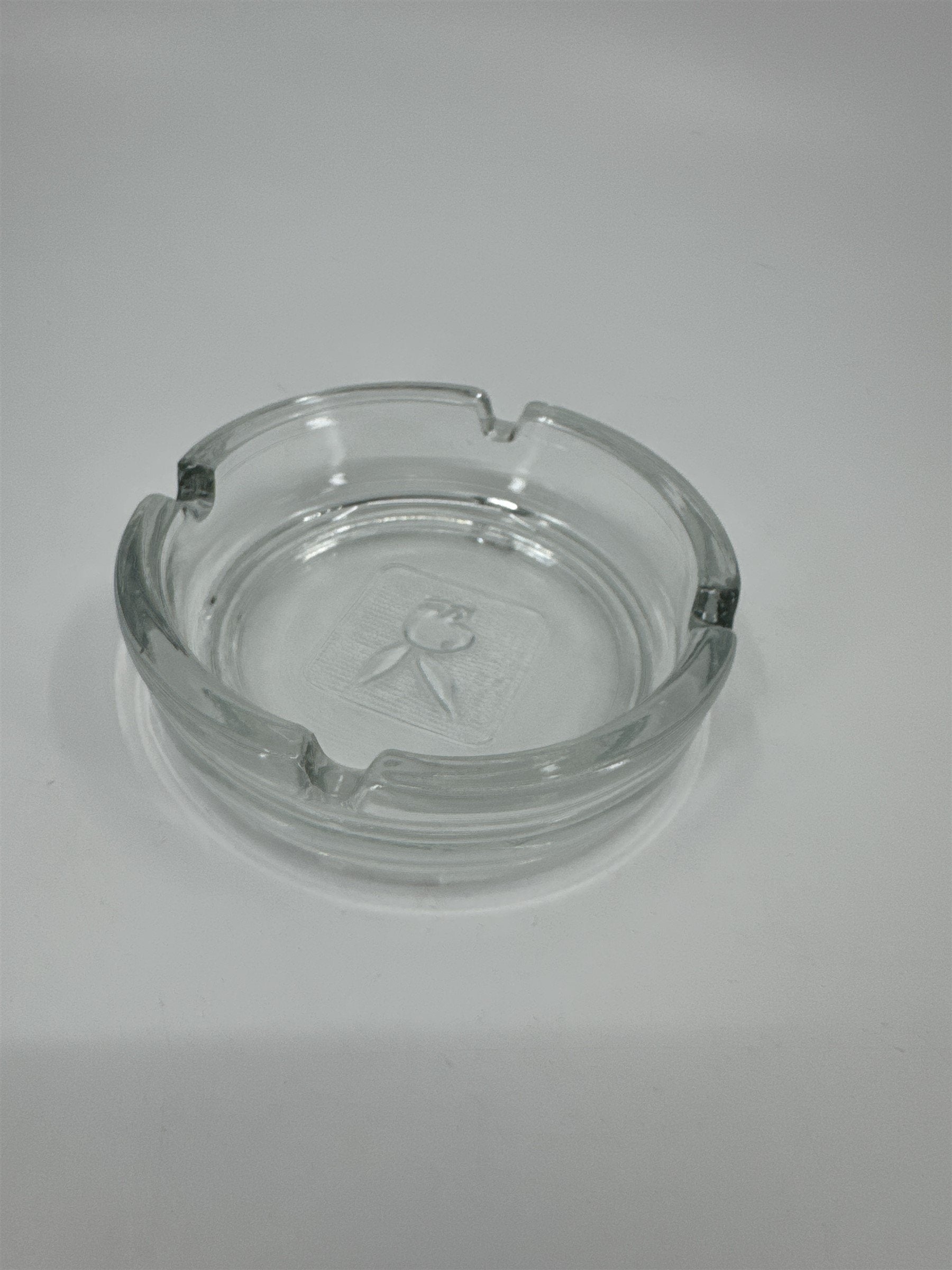 Playboy Bunny Ashtray Embossed Logo Clear Glass 4" Diameter Vintage Ashtray for4
