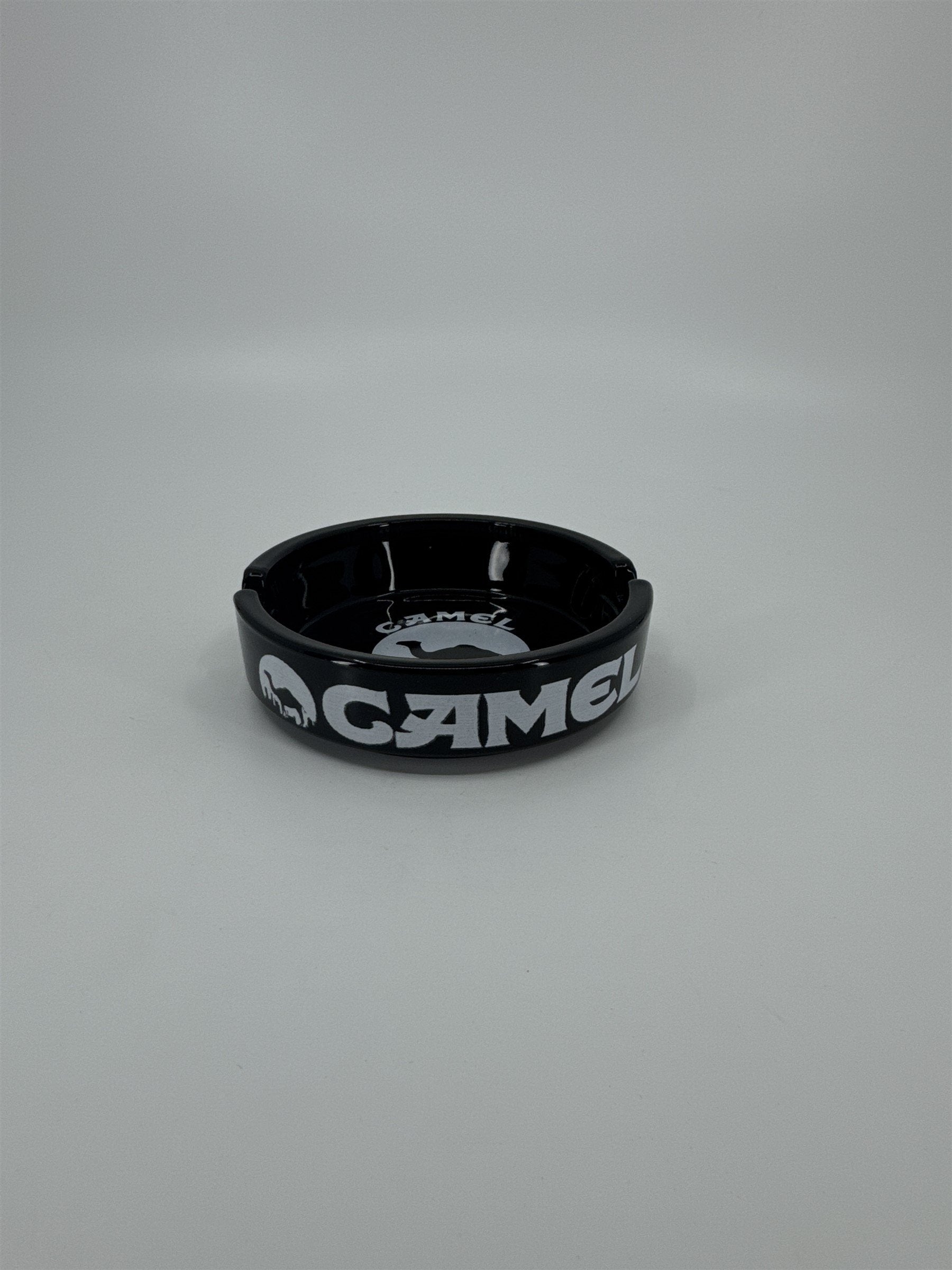 Vintage Camel Genuine Taste Genuine Nightlife Black and White Ashtray 4.25"