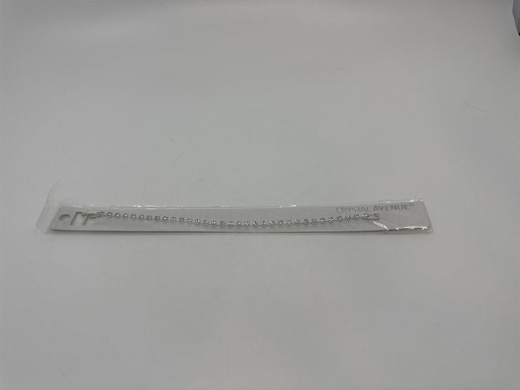 Crystal Avenue 80001CR-S C65 Silver-Toned Faux Crystal Rhinestone ~7.5" Bracelet