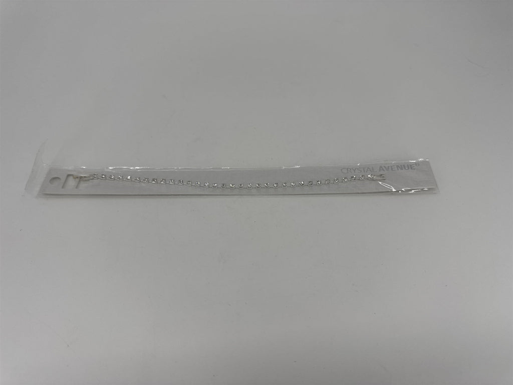 Crystal Avenue 80001CR-S C65 Silver-Toned Faux Crystal Rhinestone ~7.5" Bracelet
