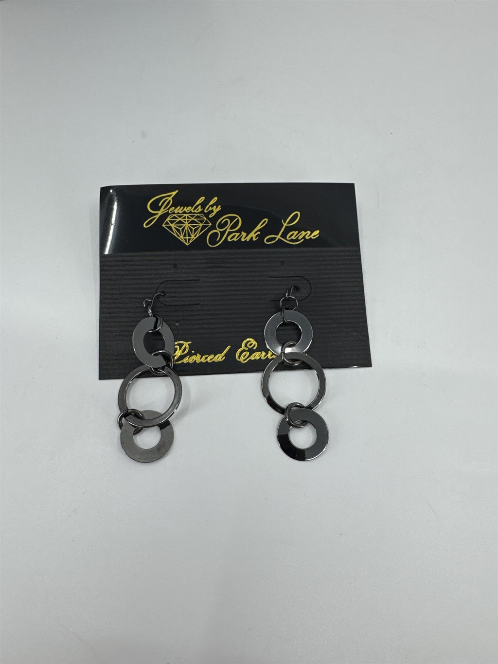 Jewels by Park Lane Grey Layered Circles Circular Pierced Earrings