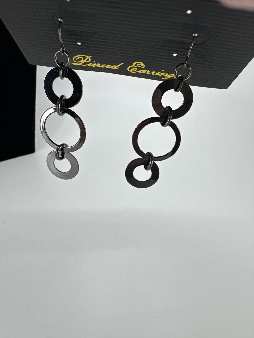 Jewels by Park Lane Grey Layered Circles Circular Pierced Earrings