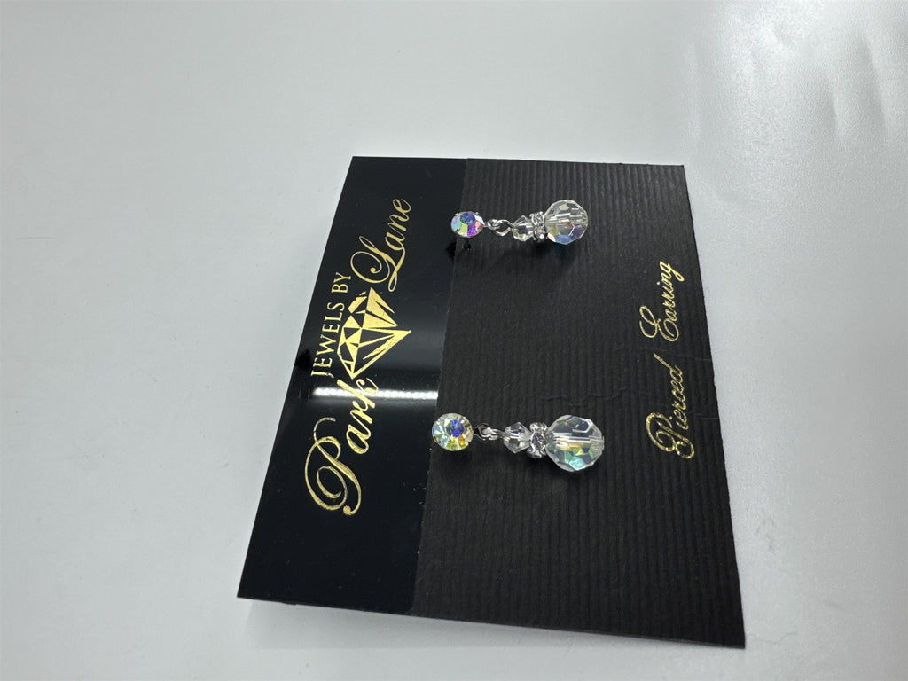 Jewels by Park Lane Iridescent Faux Crystal Teardrop Style Pierced Earrings