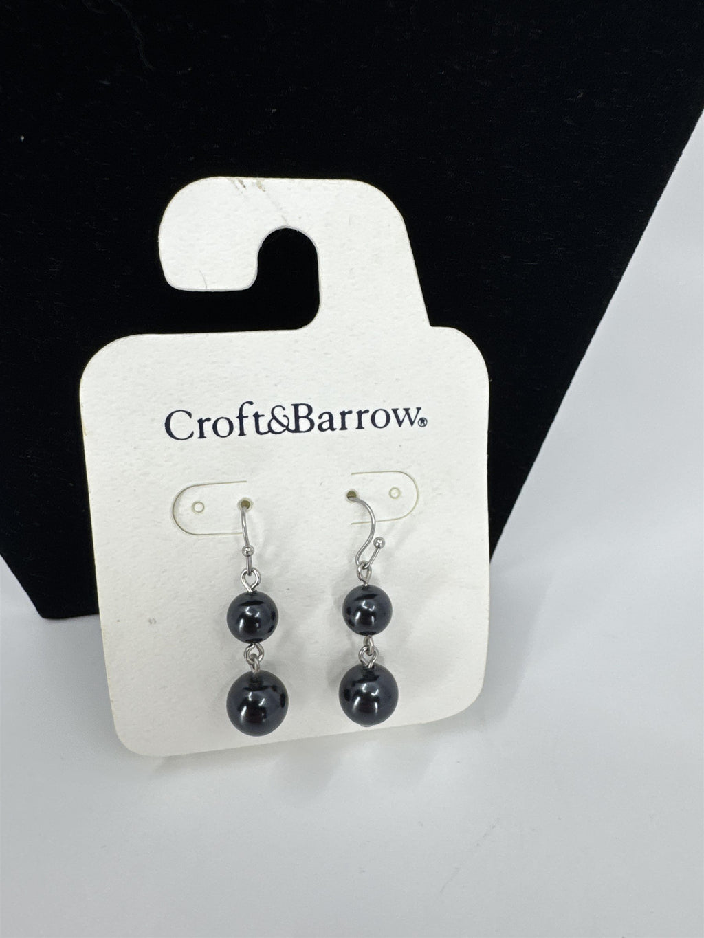 Croft & Barrow Faux Black Pearl Earrings