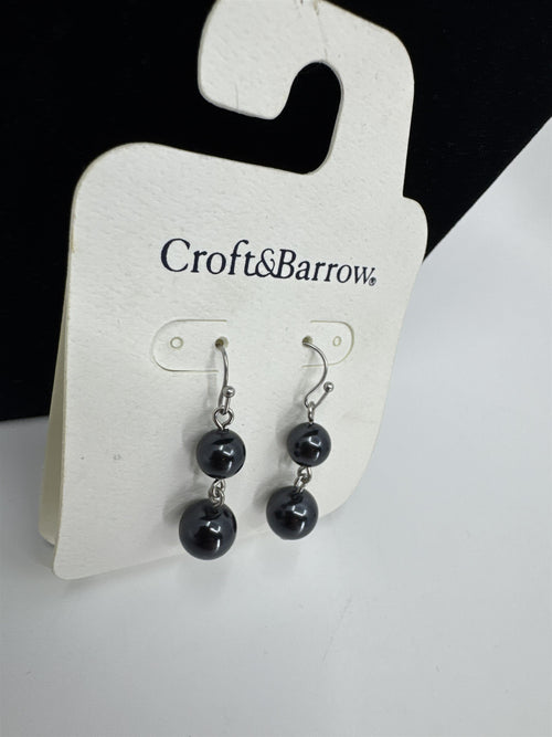 Croft & Barrow Faux Black Pearl Earrings