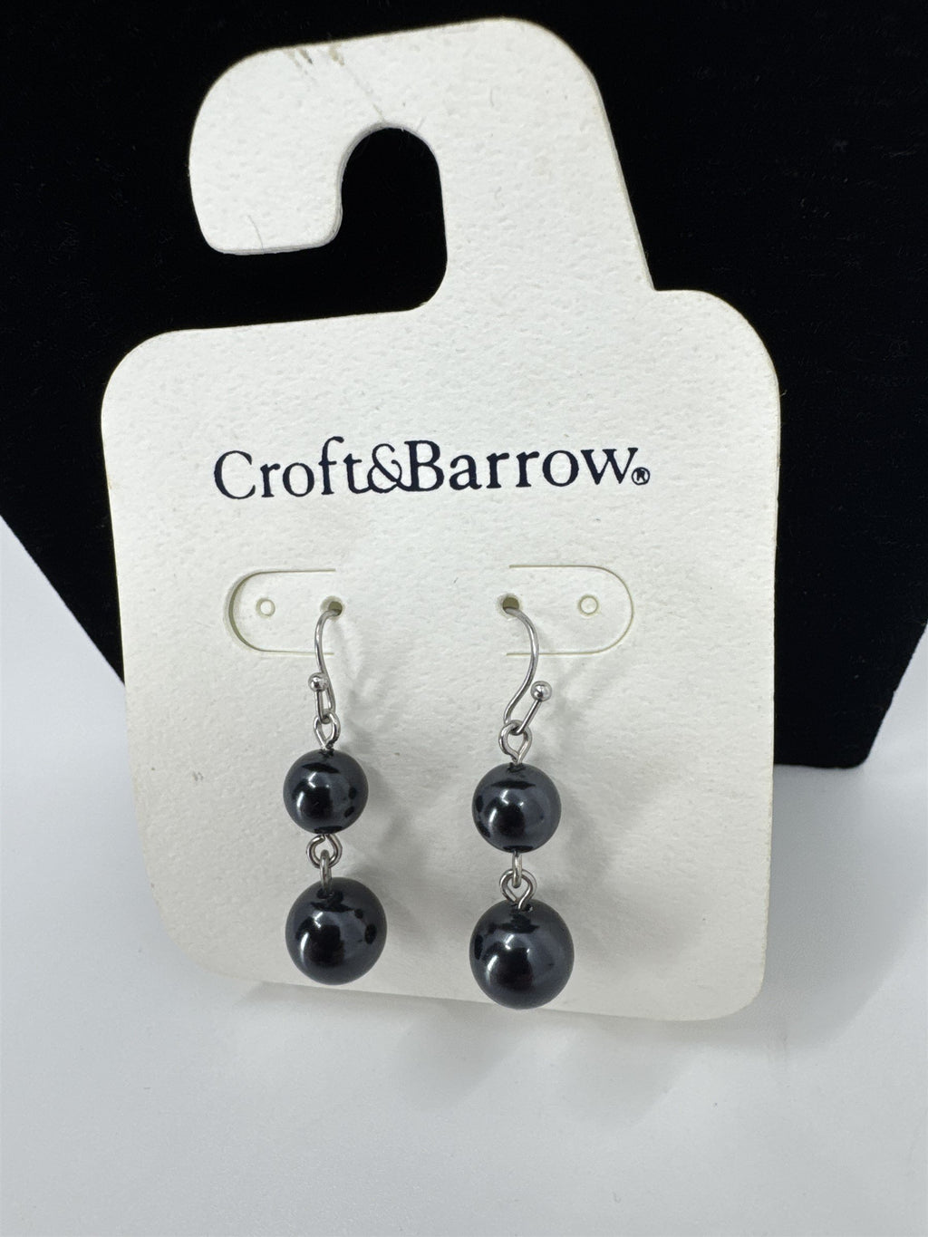 Croft & Barrow Faux Black Pearl Earrings