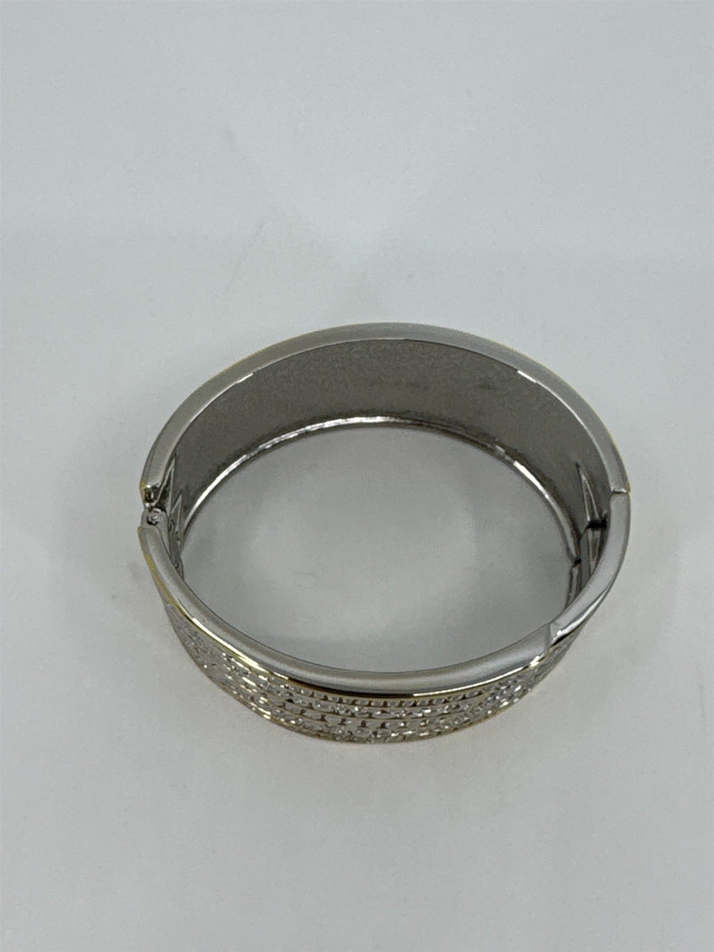 Silver and Gold Tone Alligator Crocodile Print Metal Clamp Bracelet