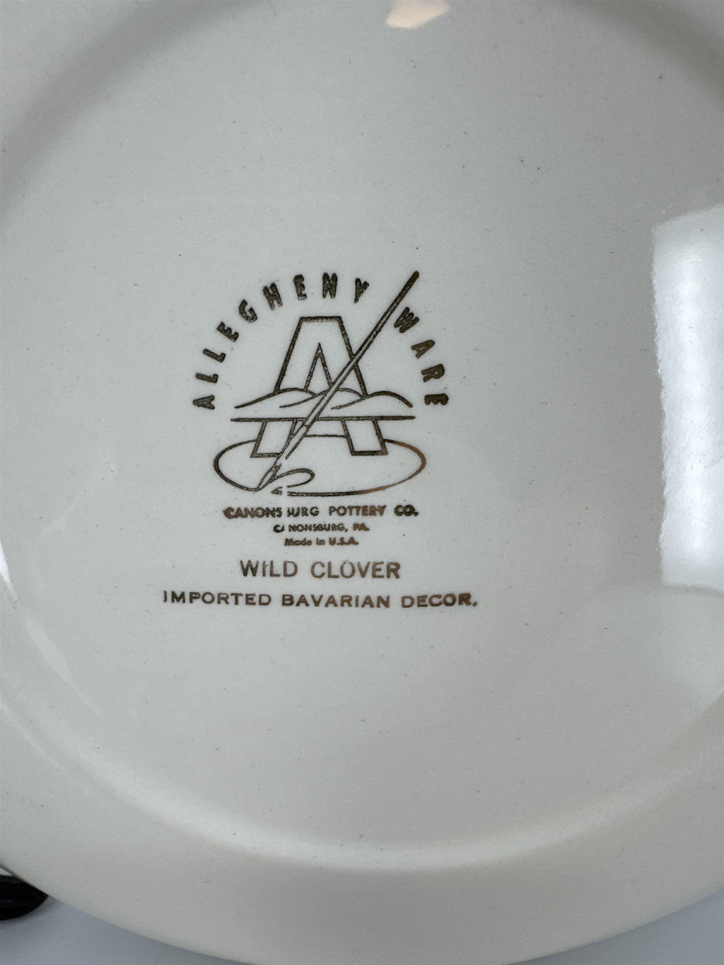 Vintage Alleghenyware Canonsburg Pottery Co. Wild Clover USA Bavarian 7.5" Plate