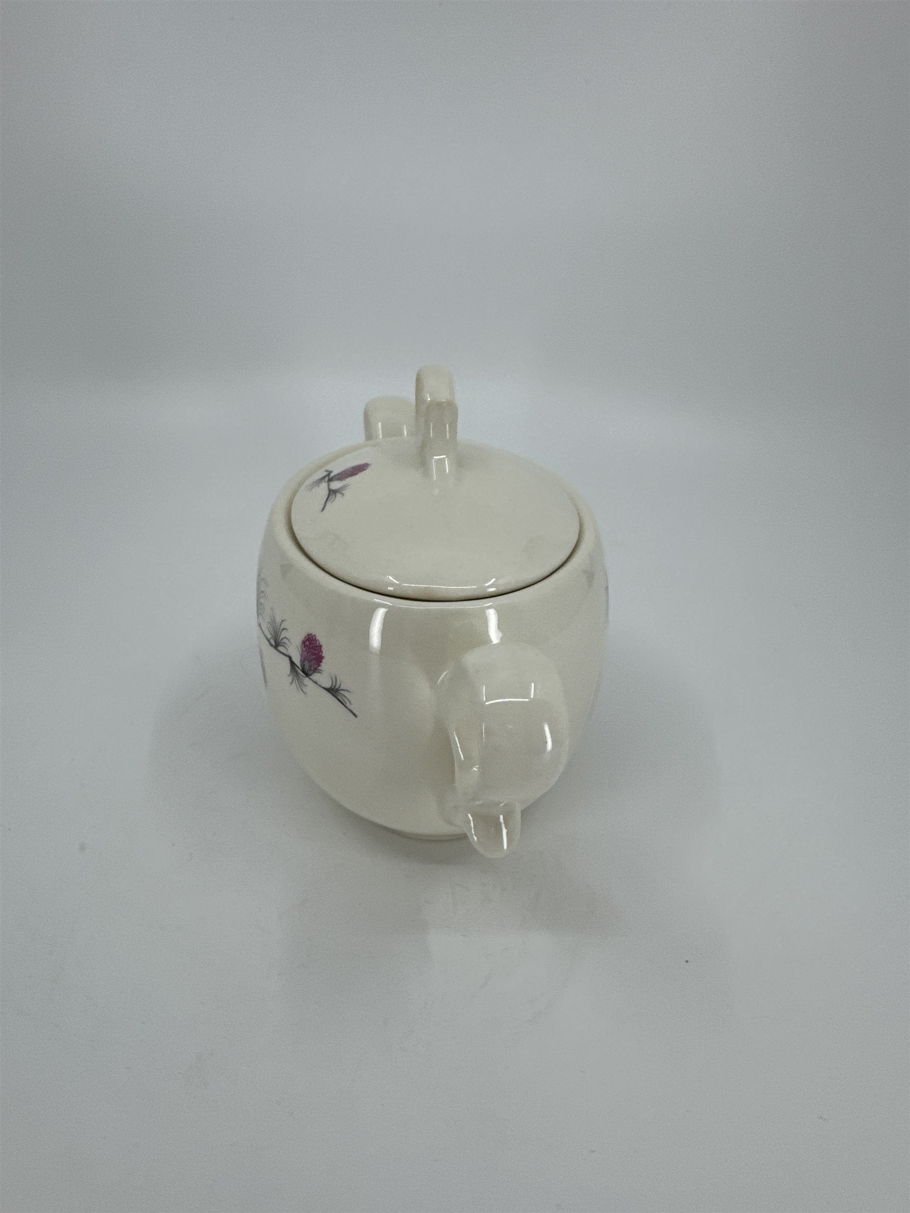 Vintage Alleghenyware Canonsburg Pottery Co. Wild Clover USA Sugar Bowl & Lid