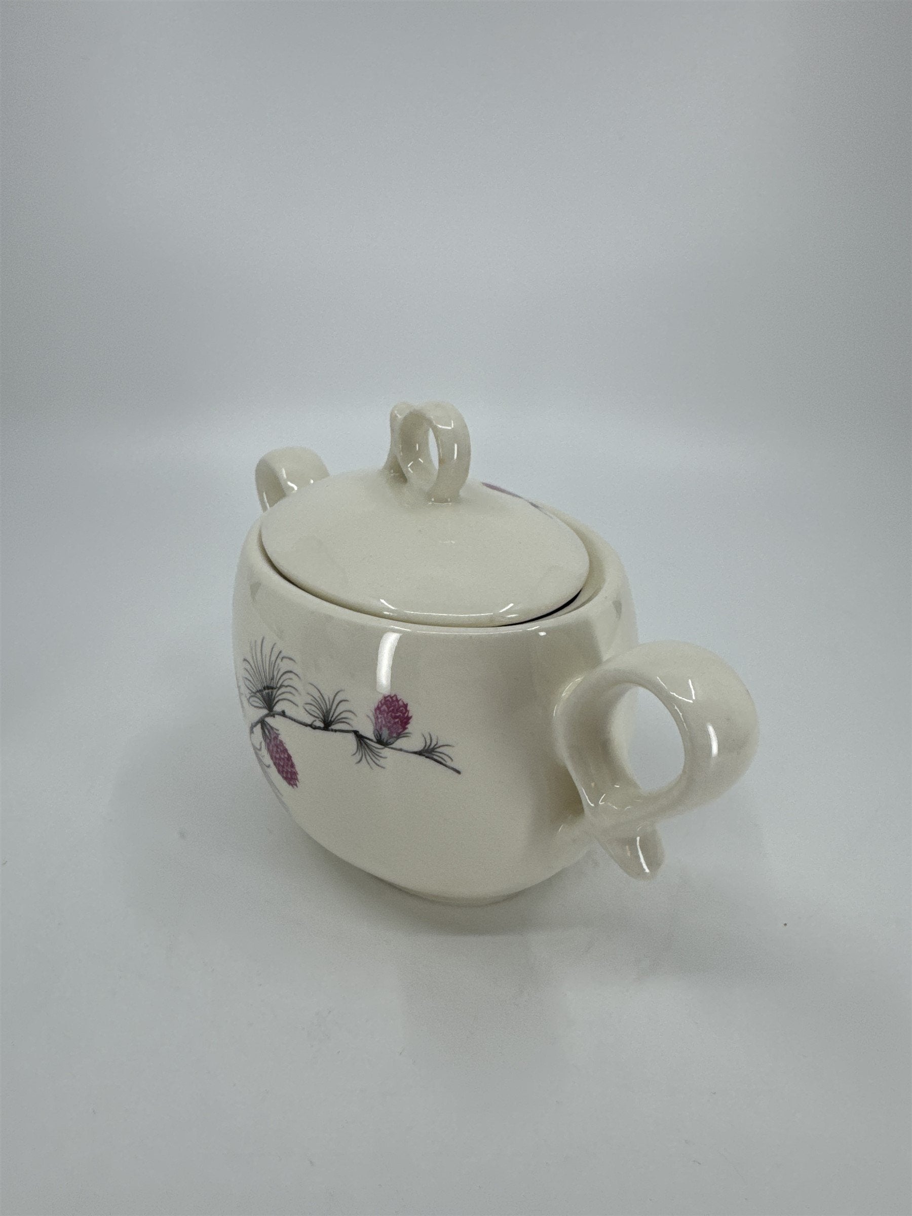 Vintage Alleghenyware Canonsburg Pottery Co. Wild Clover USA Sugar Bowl & Lid