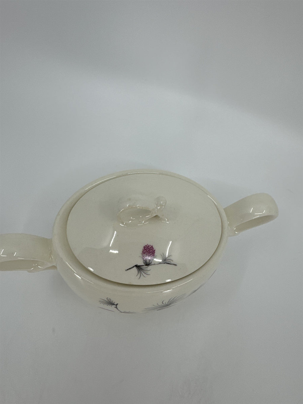 Vintage Alleghenyware Canonsburg Pottery Co. Wild Clover USA Sugar Bowl & Lid